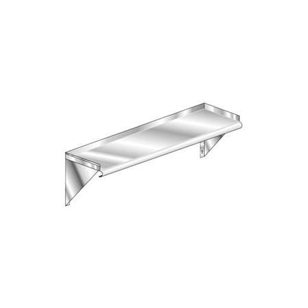 Aero Aero Manufacturing 3W-1048 16 Gauge Deluxe Wall Shelf 304 Stainless Steel - 48"W x 10"D 3W-1048